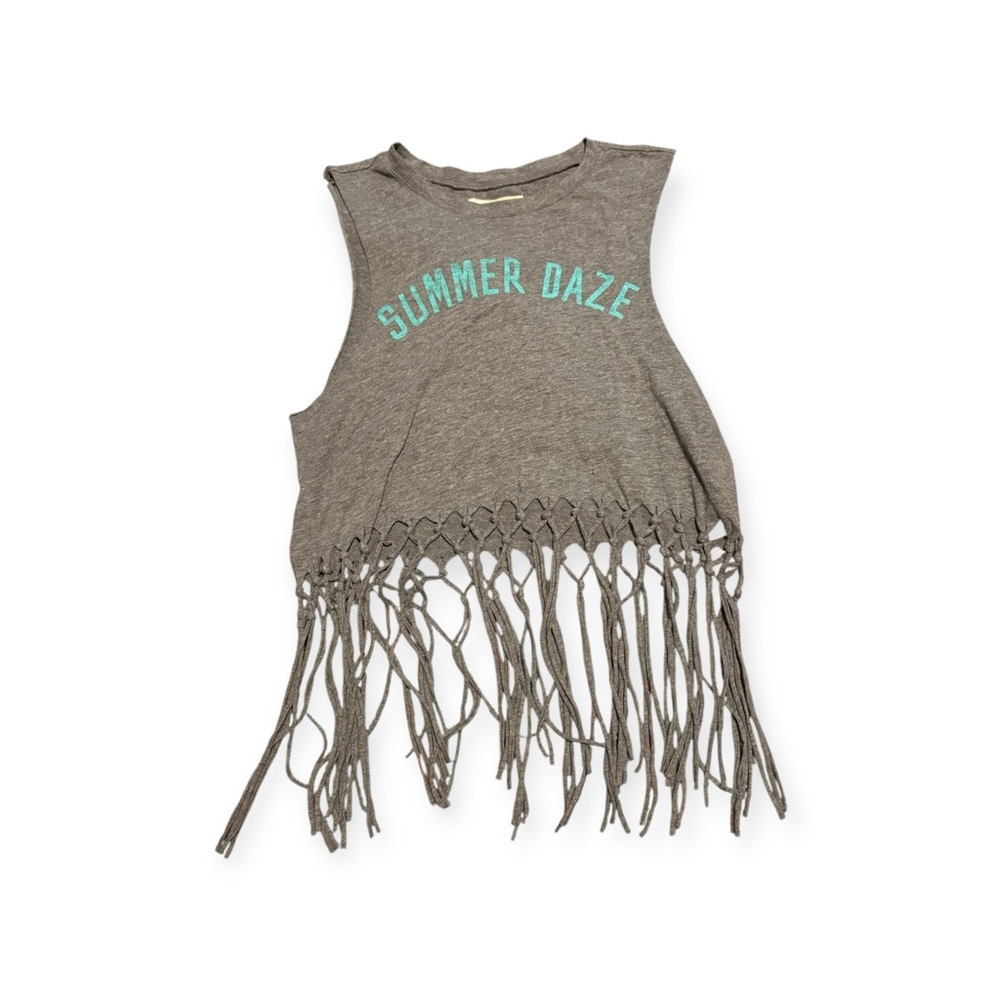 Hollister Women’s Grey Summer Daze Crop Top with String Detailing Size XS